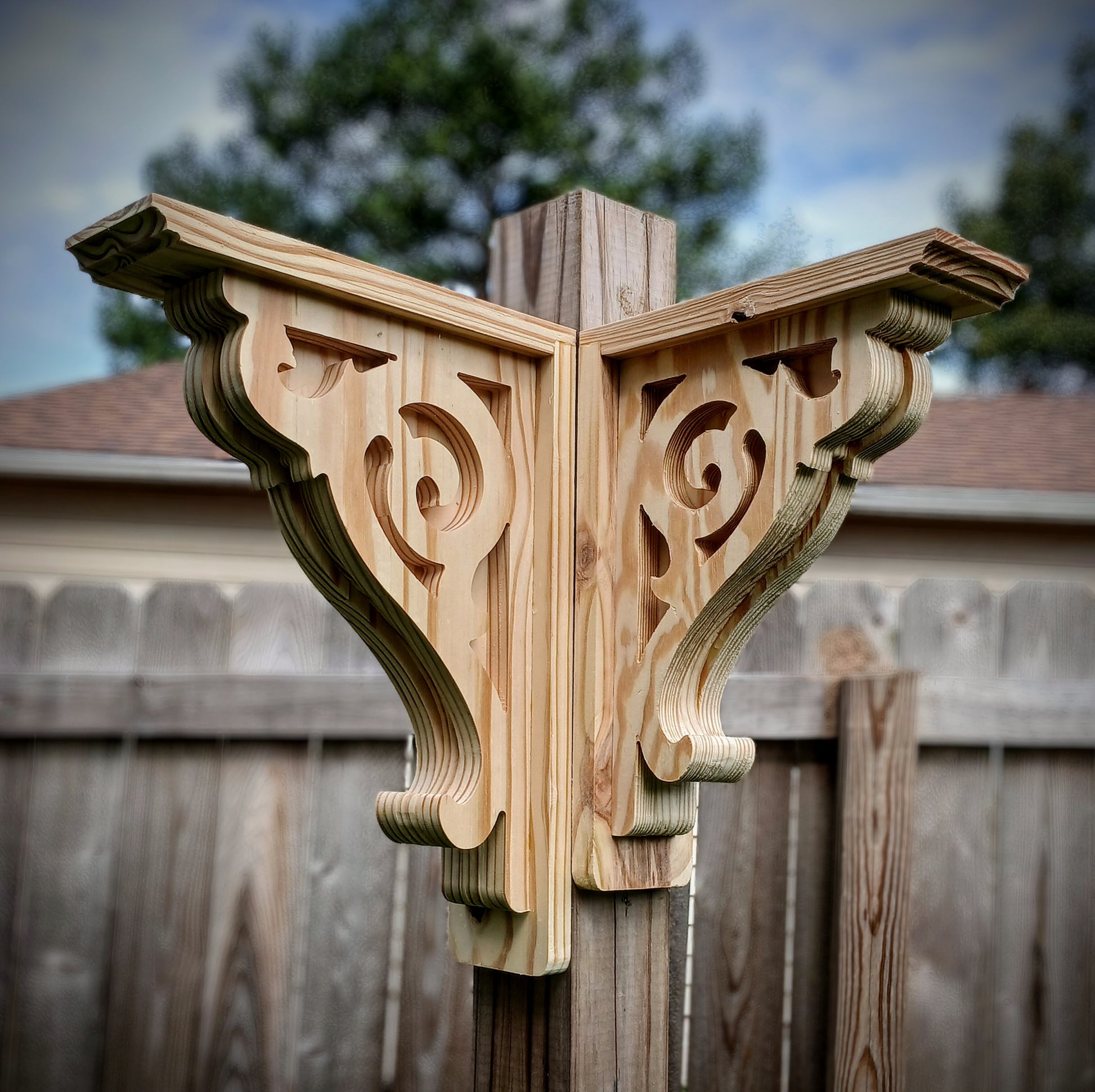 Wooden Brackets outdoors